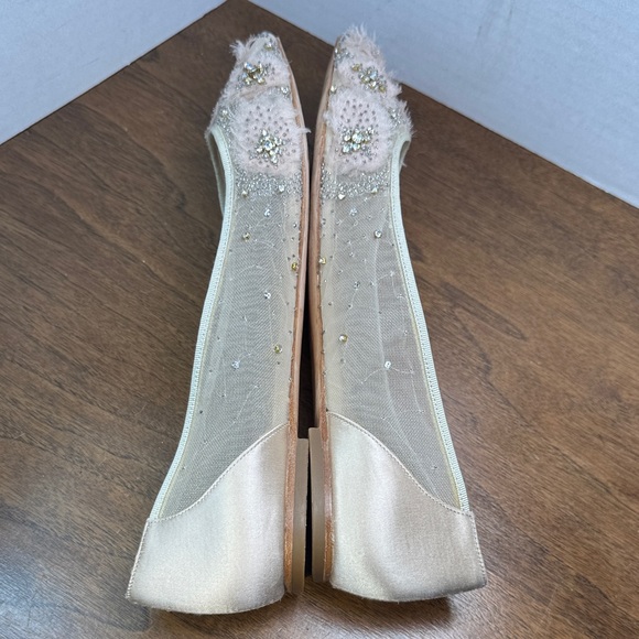 GORGEOUS Badgley Mishka Adrienne Embellished Cream Pink Ballet Flats, Womens 9.5 - Picture 10 of 16